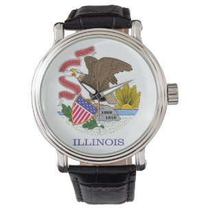 Illinois Flag Horloge
