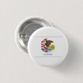 Illinois FLAG International Ronde Button 3,2 Cm (Voorkant /achterkant)