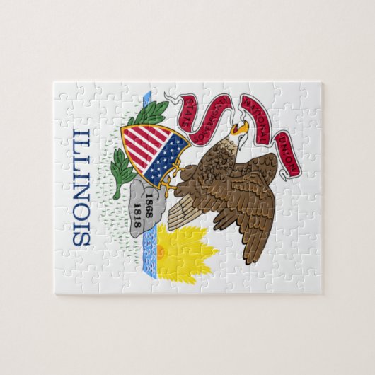 ILLINOIS FLAG LEGPUZZEL (Horizontaal)