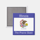 Illinois Flag Magnet (Voorkant / Achterkant)
