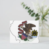 Illinois Flag Map Briefkaart (Staand voorkant)