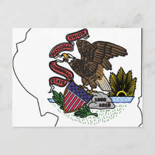 Illinois Flag Map Briefkaart