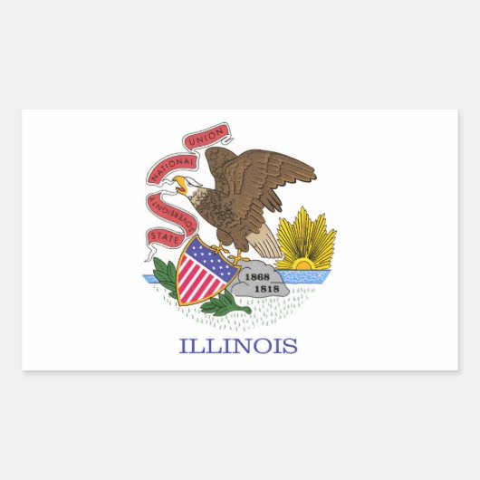 Illinois Flag Rechthoekige Sticker (Voorkant)