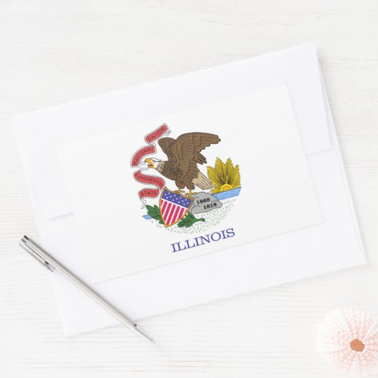 Illinois Flag Rechthoekige Sticker (Envelop)