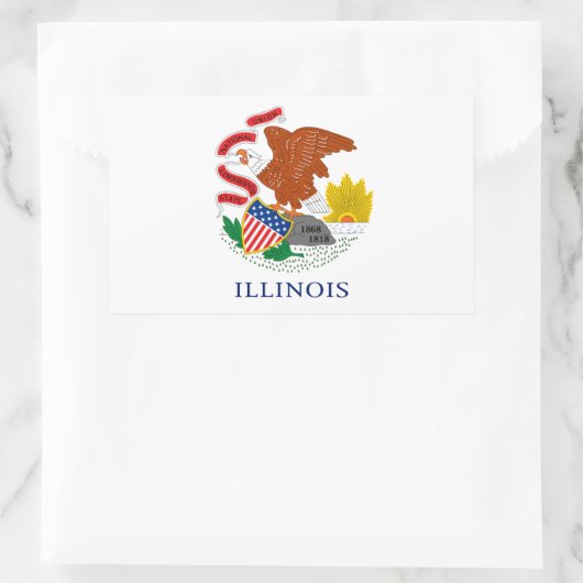 Illinois Flag Rechthoekige Sticker (Tas)