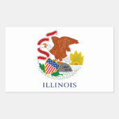 Illinois Flag Rechthoekige Sticker (Voorkant)