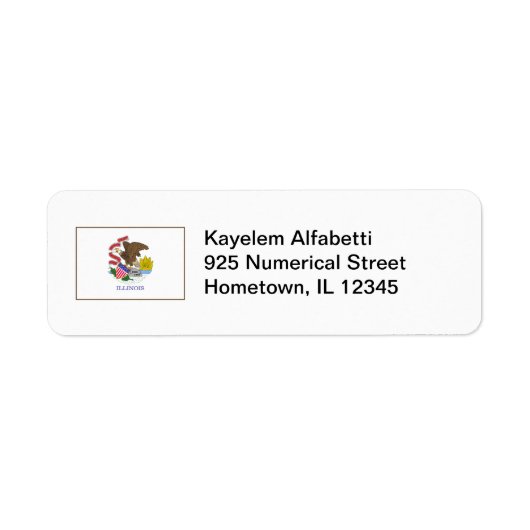 Illinois Flag Retour Adres Label (Voorkant)
