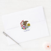 Illinois Flag Ronde Sticker (Envelop)