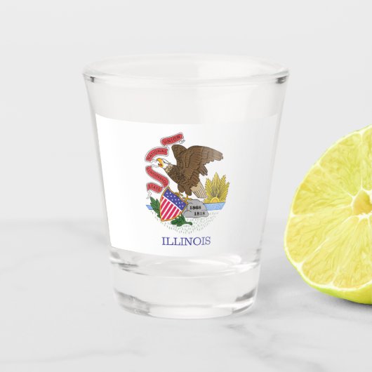 Illinois Flag Shot Glas (Voorkant)
