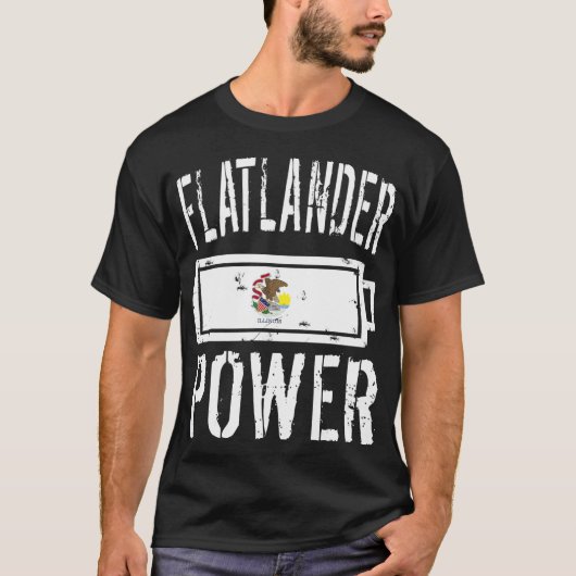 Illinois    FlagFlatlander Power Battery Proud T-shirt (Voorkant)