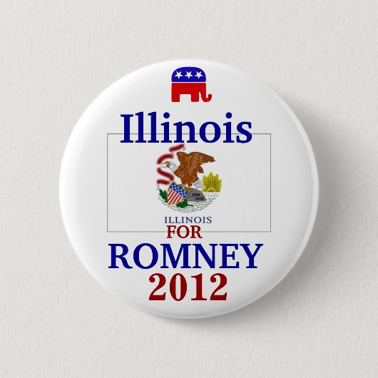 Illinois for Romney 2012 Ronde Button 5,7 Cm (Voorkant)
