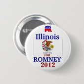 Illinois for Romney 2012 Ronde Button 5,7 Cm (Voorkant /achterkant)