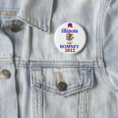 Illinois for Romney 2012 Ronde Button 5,7 Cm (In situ)