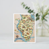 Illinois Funny  Map Briefkaart (Staand voorkant)