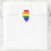 Illinois Gay Pride Vlag Vierkante Sticker (Tas)