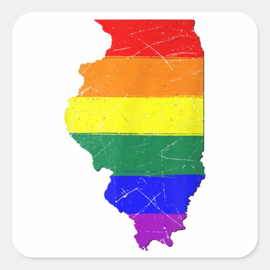 Illinois Gay Pride Vlag Vierkante Sticker (Voorkant)
