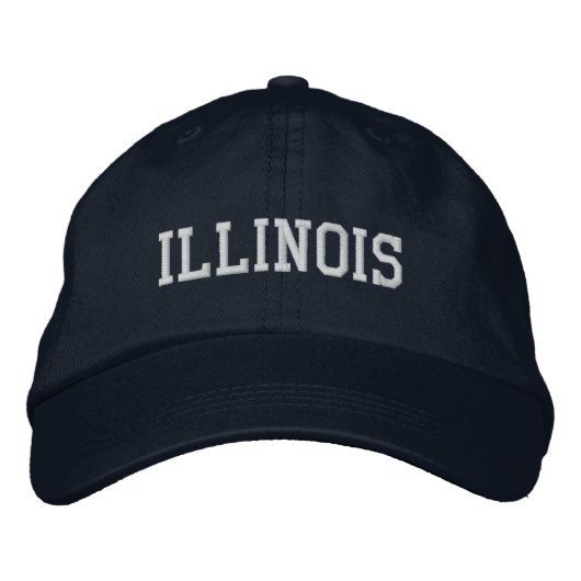 Illinois geborduurd verstelbaar Pet Navy Blue (Voorkant)