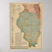  Illinois Geological Map (1917) Poster (Voorkant)
