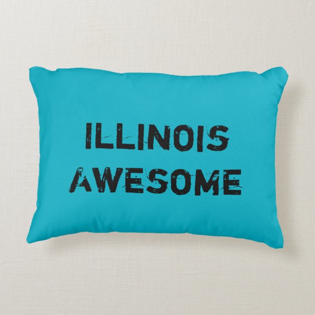 Illinois Geweldige Quote Accent Pillow Decoratief Kussen (Achterkant)