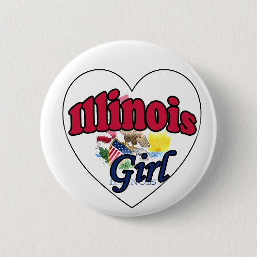 Illinois Girl Ronde Button 5,7 Cm (Voorkant)