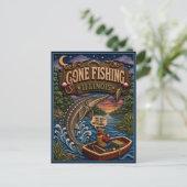 Illinois Gone Fishing Meersteur Briefkaart (Staand voorkant)