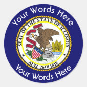 Illinois Great Seal Custom Sticker (Voorkant)