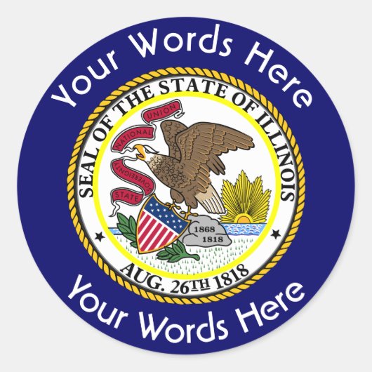 Illinois Great Seal Custom Sticker (Voorkant)