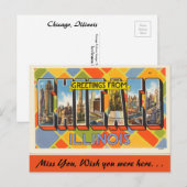 Illinois, Greetings uit Chicago Briefkaart (Voorkant / Achterkant)