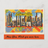 Illinois, Greetings uit Chicago Briefkaart (Voorkant)
