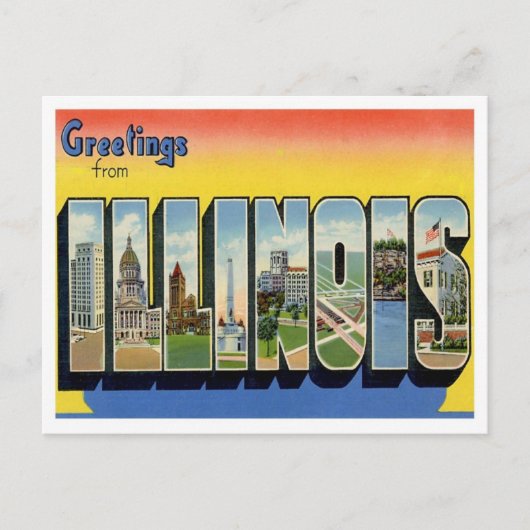 Illinois Greetings uit de Verenigde Staten Briefkaart (Voorkant)