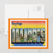 Illinois Greetings uit de Verenigde Staten Briefkaart (Voorkant / Achterkant)