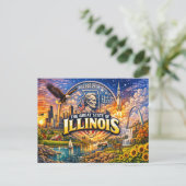Illinois Groet Ansichtkaart Briefkaart (Staand voorkant)