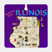  Illinois Groeten Metalen Ornament (Voorkant)