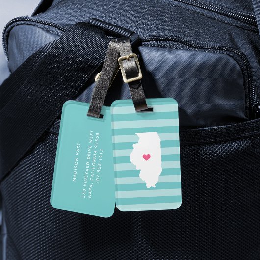 Illinois Heart | Land van herkomst Bagagelabel