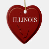 Illinois Heart Map kerstversiering Keramisch Ornament (Rechts)