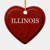 Illinois Heart Map kerstversiering Keramisch Ornament (Voorkant)