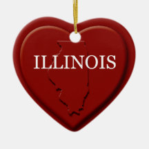 Illinois Heart Map kerstversiering