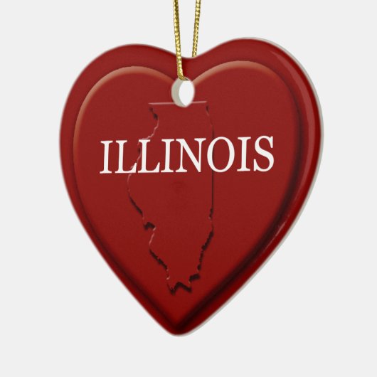 Illinois Heart Map kerstversiering Keramisch Ornament (Links)