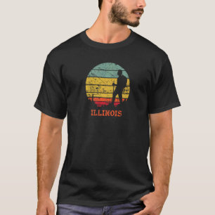 Illinois Hiking Retro Sunset Distress Hi T-shirt