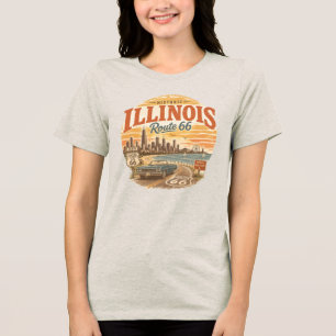 Illinois Historische Route 66 Vintage Tri-Blend Shirt