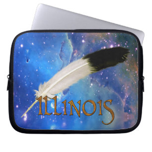 ILLINOIS-hoes voor Nation & Feather Space-laptop Laptop Sleeve