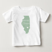 Illinois Home Grown | State-kaart bewerkbare kleur (Voorkant)