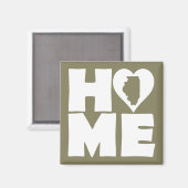 Illinois Home Heart State Fridge Magnet (Voorkant / Achterkant)