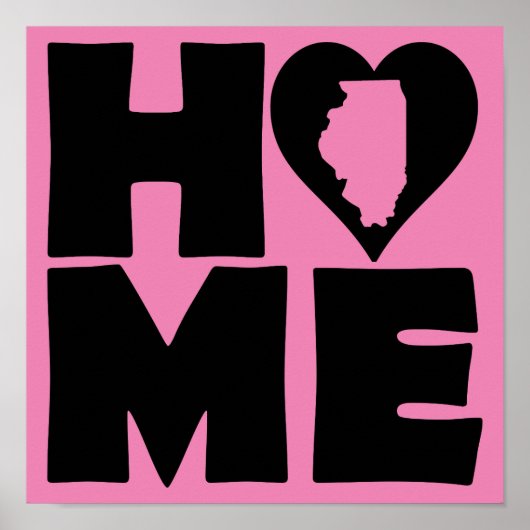 Illinois Home Heart State Poster Bord (Voorkant)