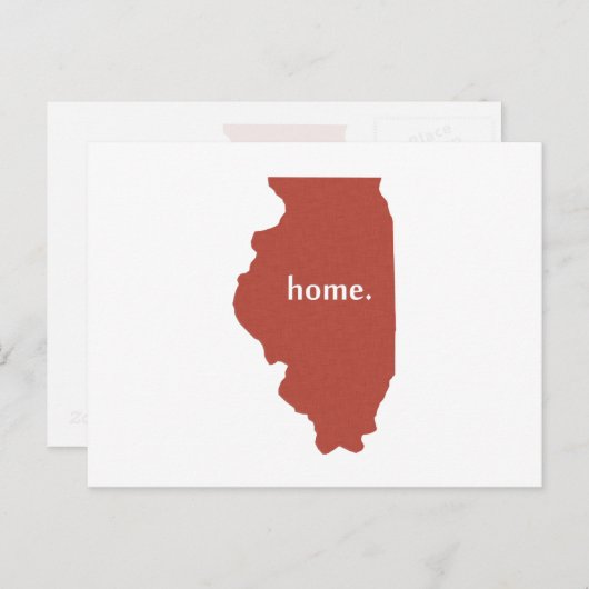 Illinois Home red Briefkaart (Voorkant / Achterkant)