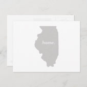 Illinois home silhouette state map briefkaart (Voorkant / Achterkant)