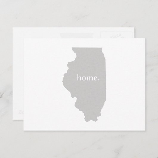 Illinois home silhouette state map briefkaart (Voorkant / Achterkant)