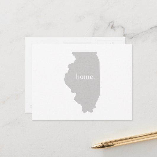 Illinois home silhouette state map briefkaart (Voorkant / Achterkant in situ)