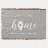 Illinois Home State Personalized Rustic Deken (Voorkant)