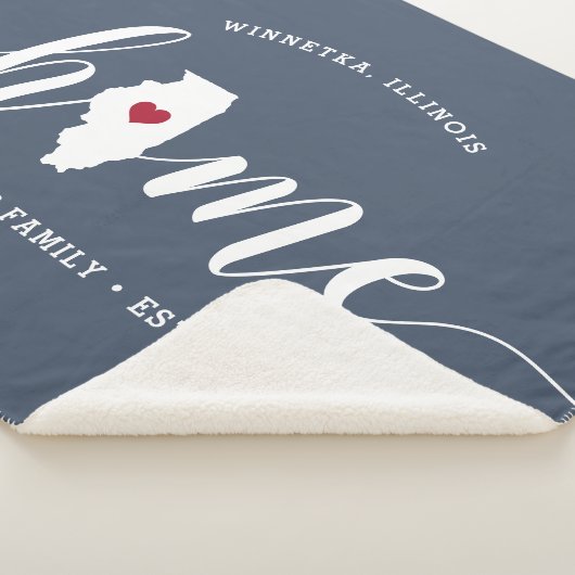 Illinois Home State Personalized Sherpa Deken (3/4)